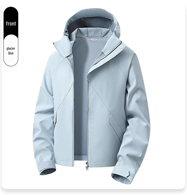 Unisex Windproof Softshell Workwear Jacket, Trendy Hooded Windbreaker for Spring & Autumn Outdoors.