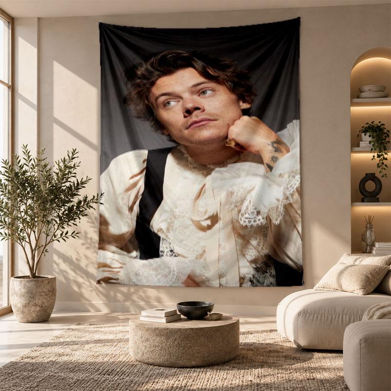 Decorative Tapestry,Harry Styles Printed Wall Art, Lightweight Wall Hanging For Bedroom Background