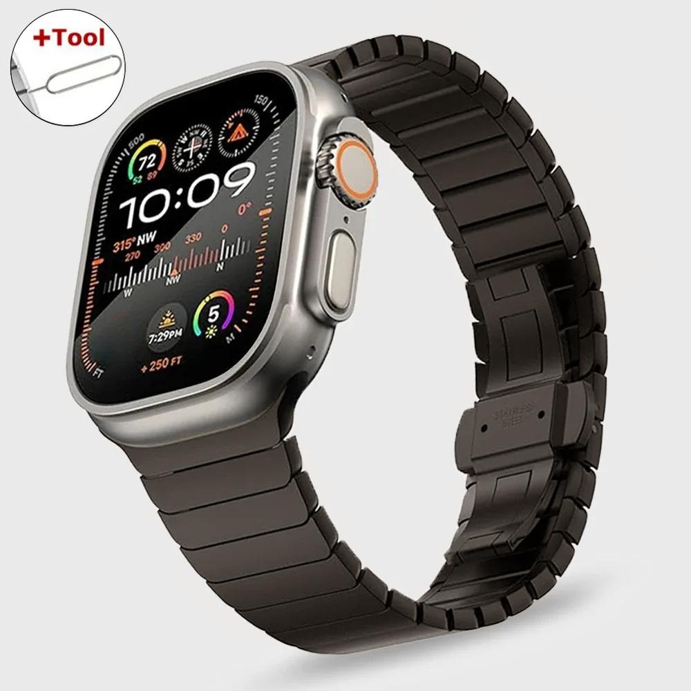 Metal Band for Apple Watch Ultra 3 2 49mm Link Stainless Steel Strap for IWatch 11 10 9 8 7 6 5 4 45 46mm 44 40mm 38mm 41mm 42mm