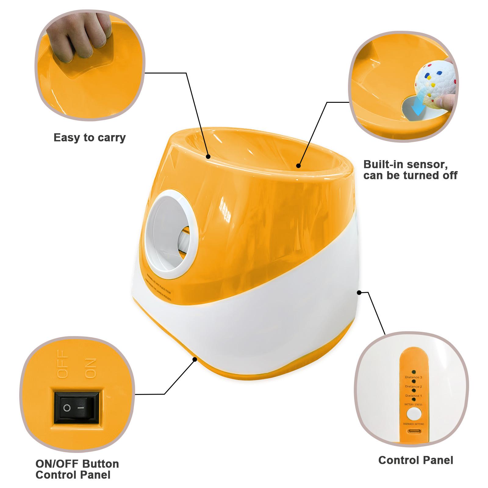 

Interactive Tennis Ball Launcher for Dogs - Elastic ETPU Outdoor Toy 3 x 58mm ETPU Tennis Balls оранжевый