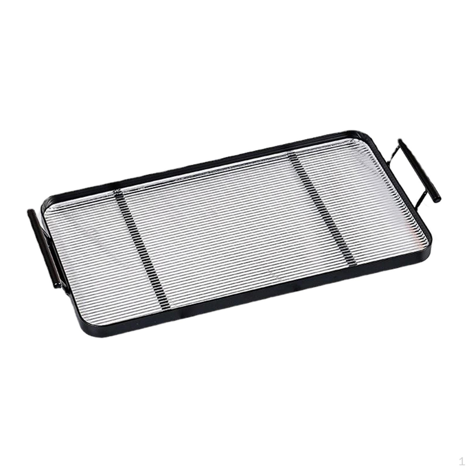 

Decorative Tray with Handle Clear Acrylic for Tea dessert Ottoman Black