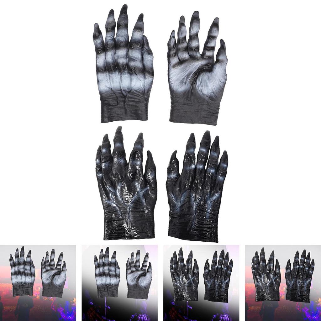 Halloween Rękawice Wilkołaka Ręce Wilkołaka Dla Dorosłych Unisex Straszne Długie Pazury Zwierzę Cosplay Impreza Karnawał Wilk