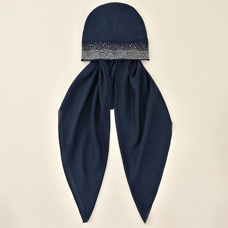 Premium Diamant Baumwolle Elastisches Stirnband Kappe Für Frau Muslimischer Hijab Hut Damenmode Sofortiger Schal Islamischer Turban 75*25cm