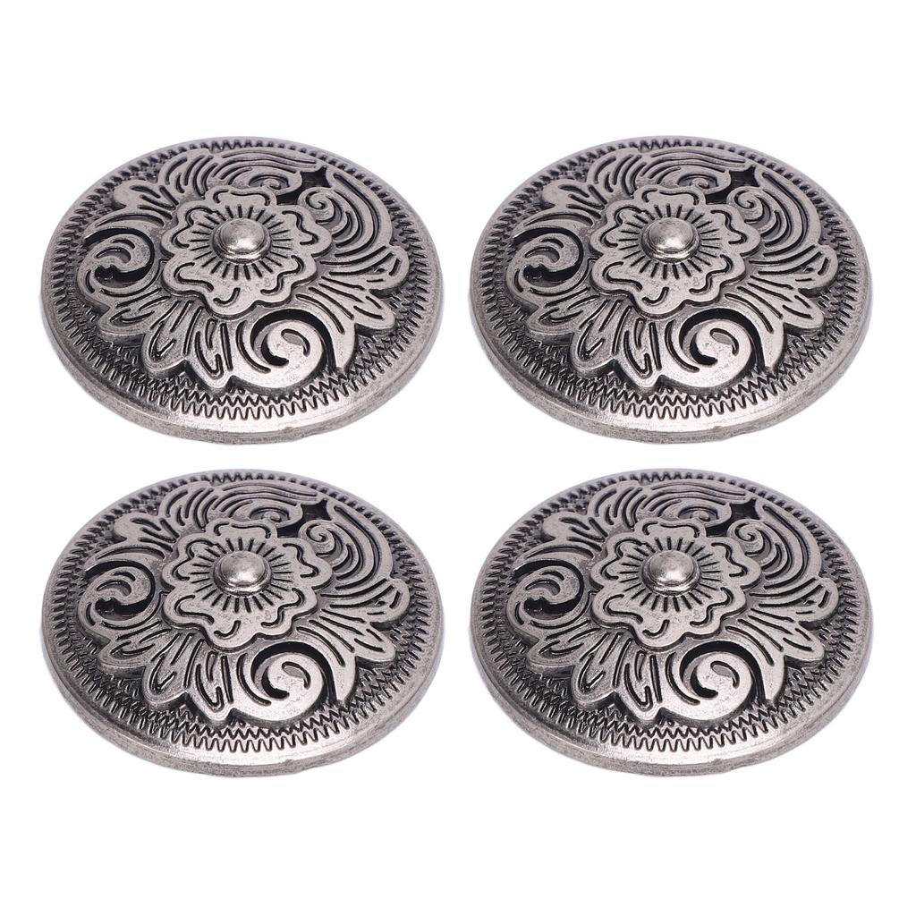 10 Sets Rivet and Screw 32mm Flower Texture Rivets 7mm Crossed Screws for Leather Collar Belt