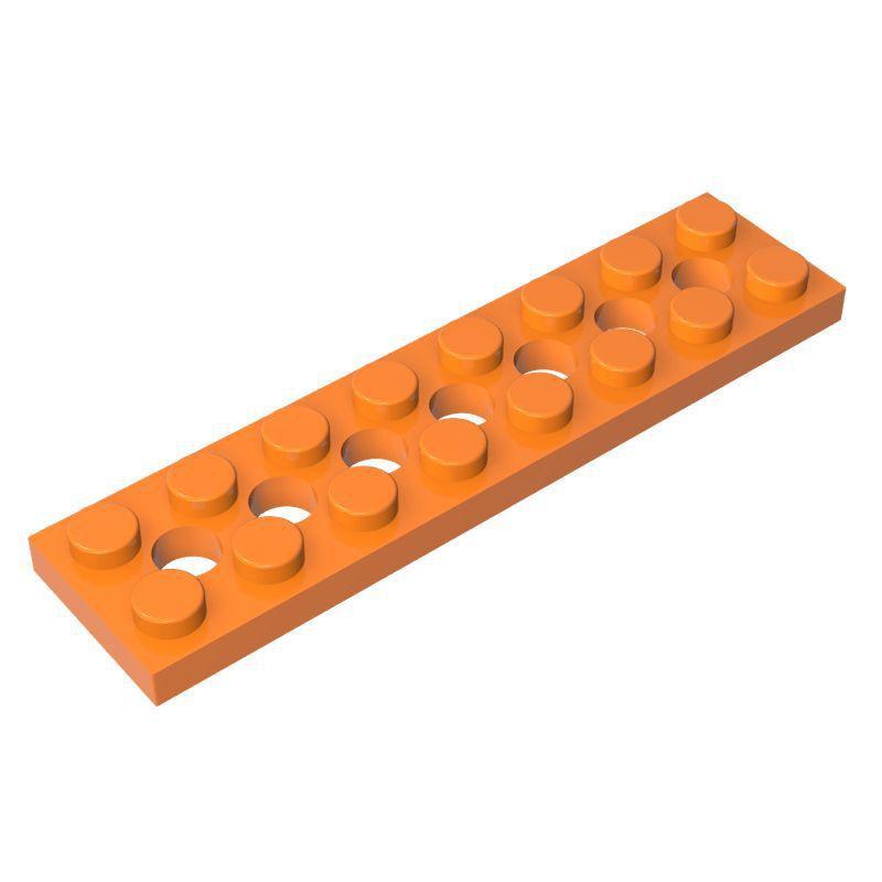 10pcs 3738 Plate 2 X 8 with 7 Holes Bricks Collections Bulk Modular Toys For Technical MOC DIY Gift Buildings Blocks