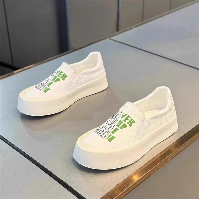 

Autumn breathable cloth lazy shoes thick baseplate shoes casual canvas ms 38 белый