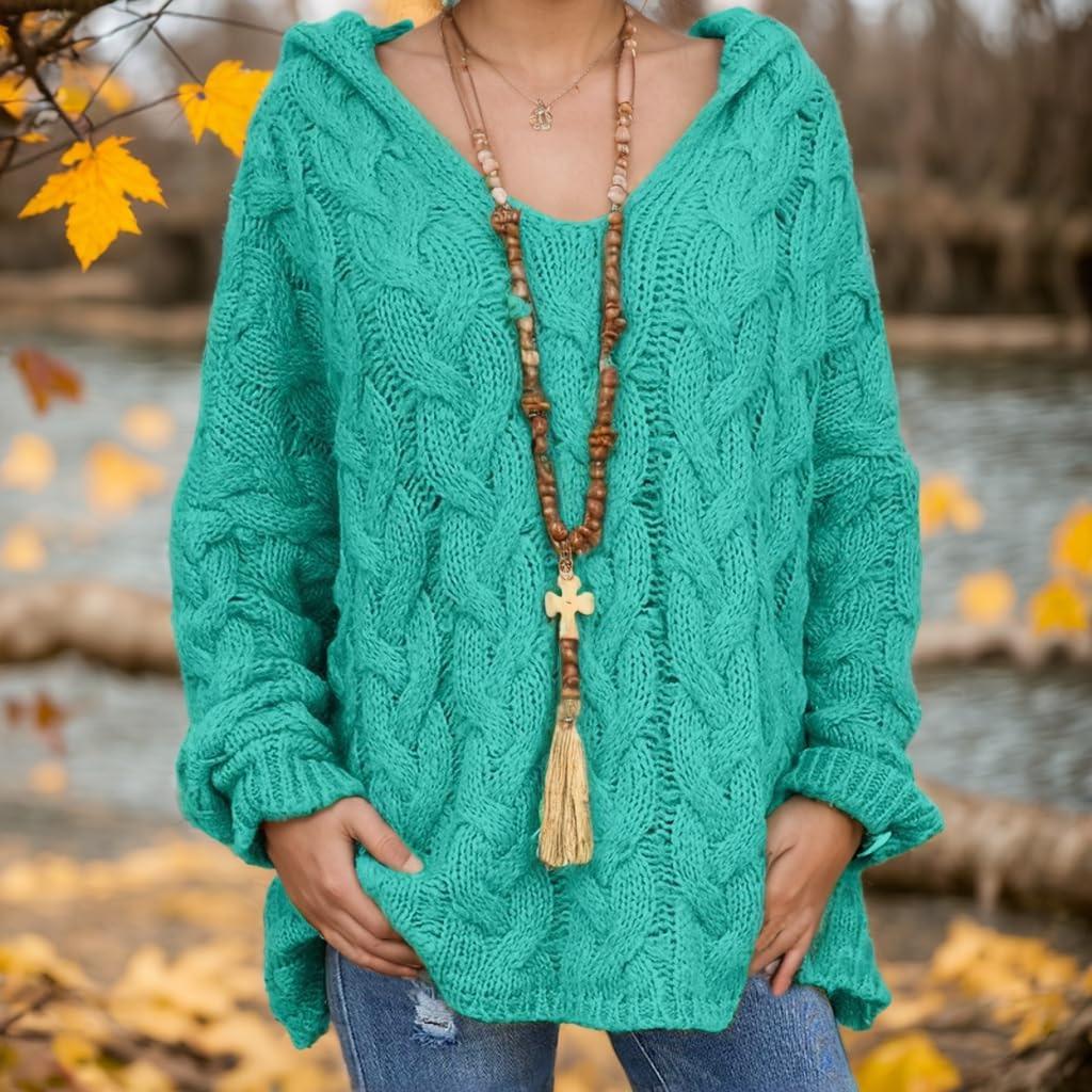 Women's Fashionable Long-sleeved Woven Floral Pullover Knitted Sweater Sweater Top