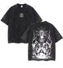 Mahoraga Sukuna T-Shirt Jujutsu Kaisen Herren Vintage Säurewaschung Göttlicher General Achtarmiges Schwert Anime Grafik-T-Shirts Baumwolle