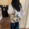 Canvas Tote Bag with Butterfly Print and Long Shoulder Strap for Women Daily Use