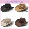 Western Cowboy Hat With Suede Velvet Material Big Brim For Fall Winter Fashion