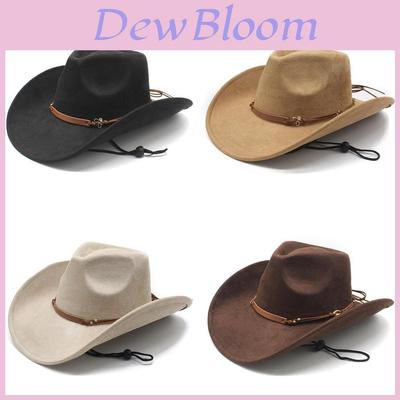 Western Cowboy Hat With Suede Velvet Material Big Brim For Fall Winter Fashion