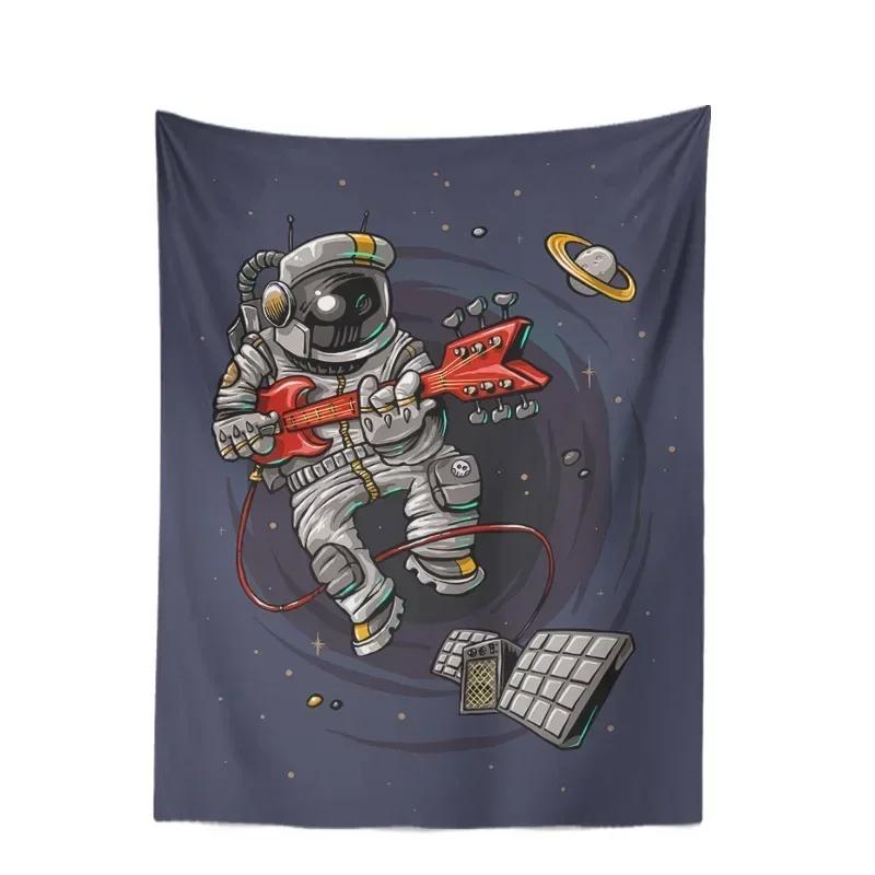 Space Skateboarding Astronaut Tapestry Unique Cosmic Design Perfect for Bedroom Decor Large Wall Hanging Artwork