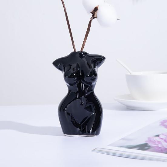 Yousheng Vase Ornament, Women Figure Shape Vase for Flower Arrangement Decoration, Bedroom Living Room Balcony Garden Windowsill Home