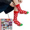 Christmas Sock Advent Calendar 2025 Xmas Countdown Calendar 24 Pair of Christmas Crew Socks Christmas Gifts for Adults Men Women