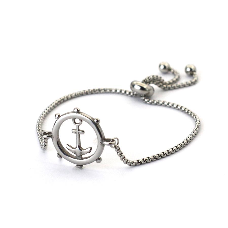 

Браслет с лодкой и якорем для мужчин и женщин, регулируемая модная серебряная цепочка в стиле океана, ручная работа, браслет викингов, пляжные украшения, подарок серый