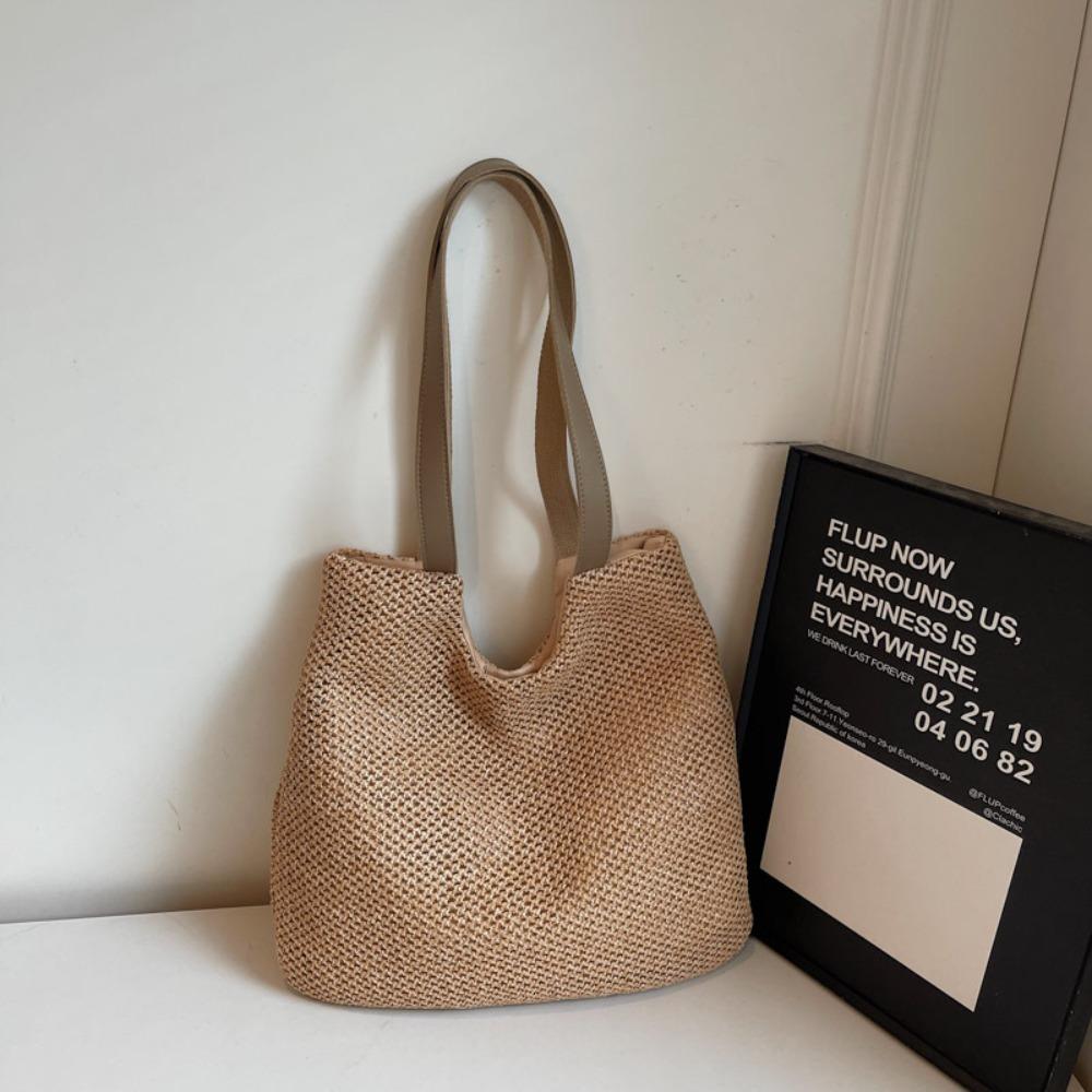 

Magnetic Buckle Beach Bag Square Raffia Shoulder Bag Casual Weave Straw Tote Bag Beach хаки