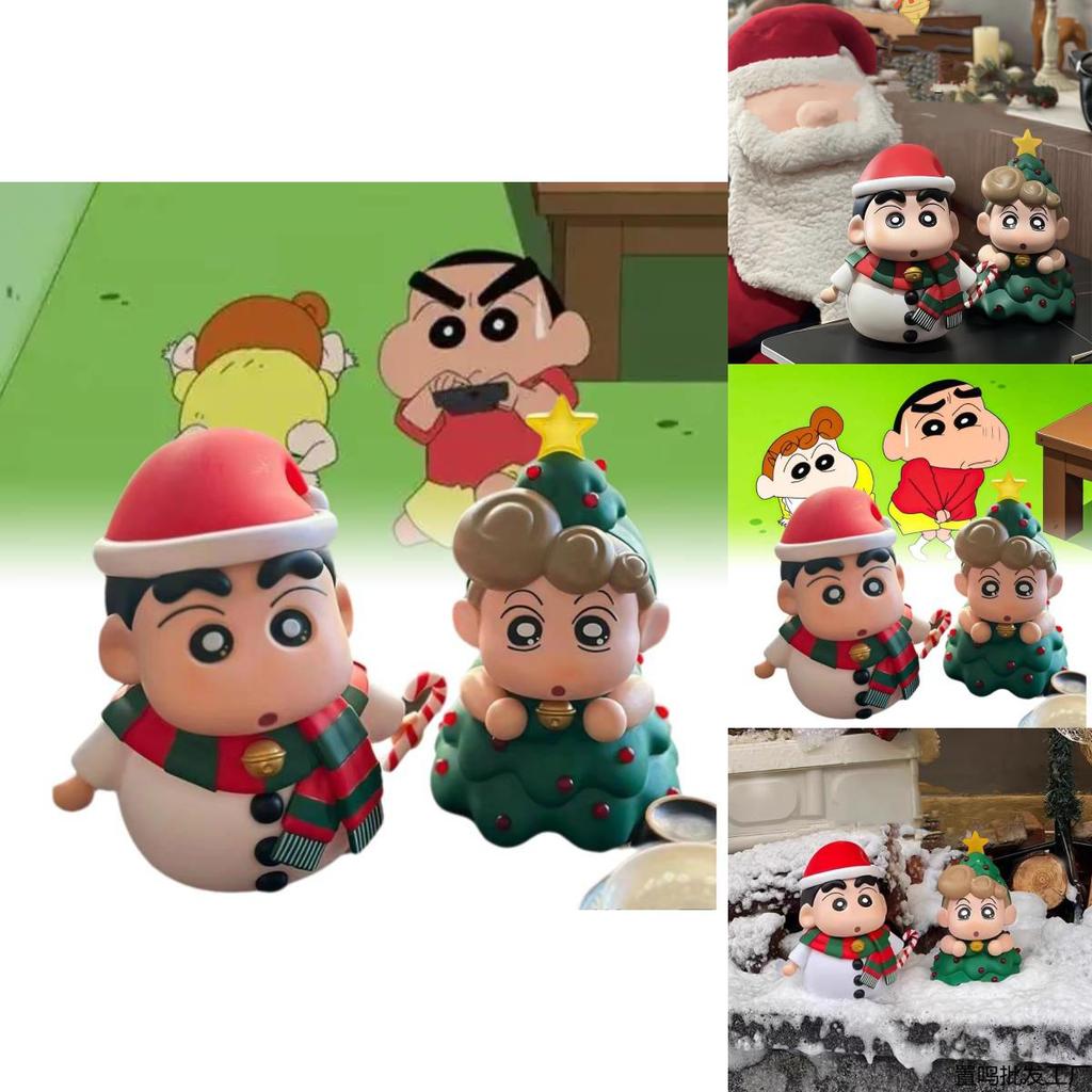 Adorable Crayon Shinchan Christmas Snowman Character Figurine For Desktop Decoration