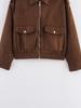 European & American Women's Suede Texture Jacket Coat
