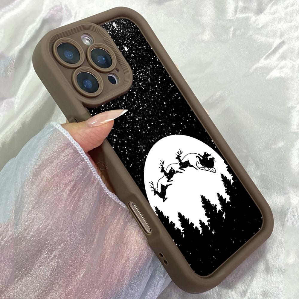 

JT285 Holiday Gift Merry Christmas Santa for iPhone 17 16 15 Pro Max Samsung S26 S25 Ultra A17 A16 A07 A56 A06 Xiaomi 15T Redmi 15c Note 14 Soft Case Redmi 15C 4G/5G(171.6) коричневий