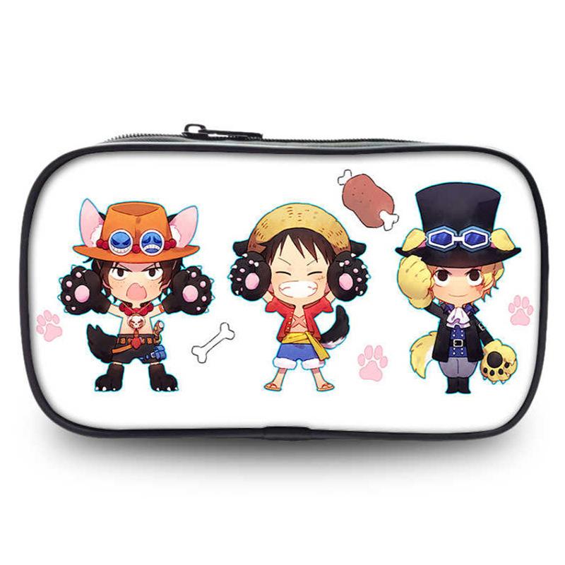 One Piece Monkey D. Luffy Pattern Pencil Case Makeup Bag Pen Bag Student Big Capacity School Supplies Zipper Pencil Pouch