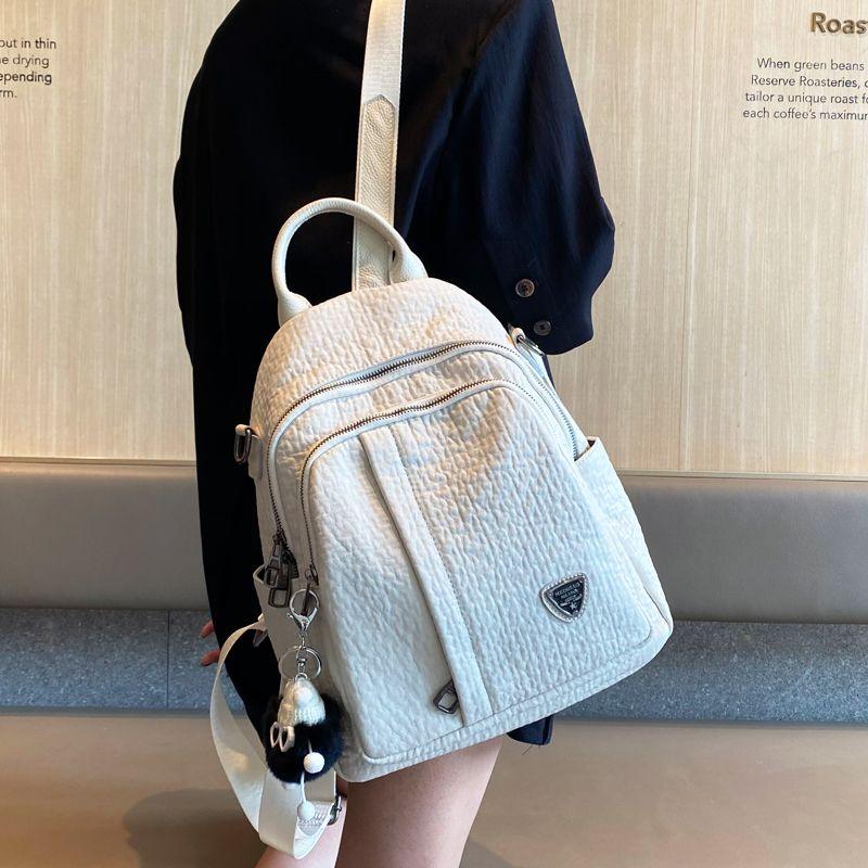 

Women s Casual Atmosphere Texture Dual-Use Backpack Beige