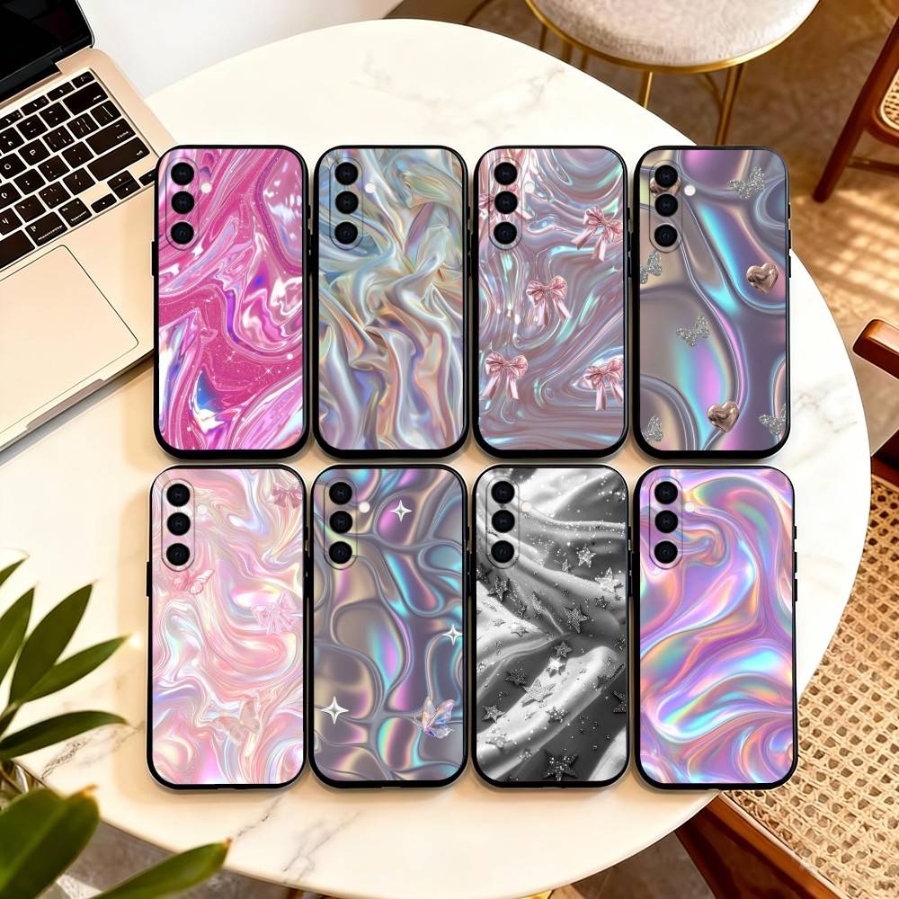 Folds T-Texture Phone Case For Samsung Galaxy A73,A72,A71,A70,A53,A52,A51,Others Soft Black Cover
