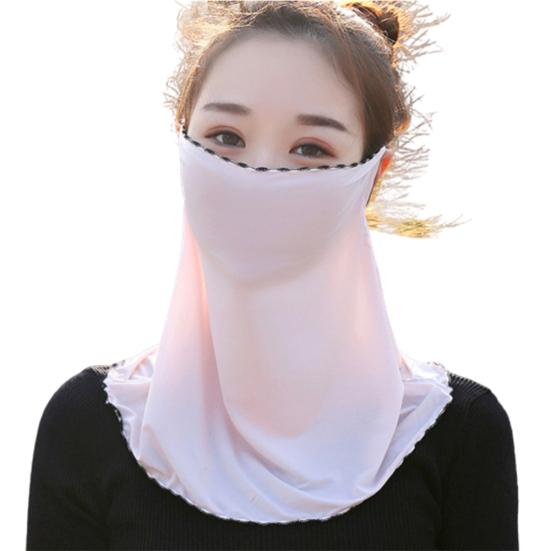 Women Floral Soft Chiffon Anti Dust Sun Protection Face Cover Neck Gaiter Scarf