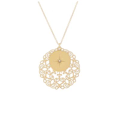[R4432] - Gold 'Cléopatra' Steel Designer Necklace - 25 Mm