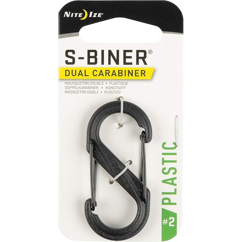 Nite Ize S-Biner Plastic Carabiner #2 Black/Black 2-Pack Outdoor Gear