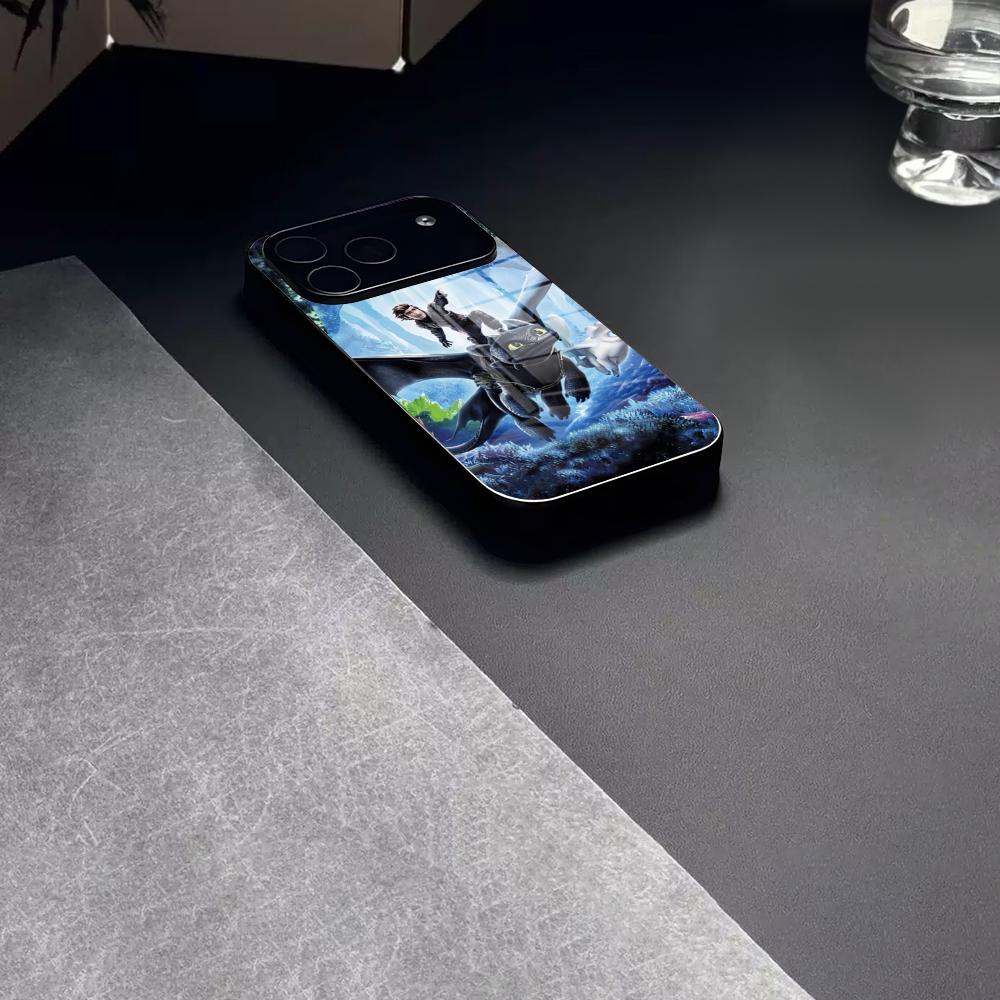 

Cartoon T-Toothless Dragon Phone Case Tempered Glass For IPhone 17 15 16 14 12 13 11 Pro XS Max Plus Mini Cover iPhone 13 Pro Max