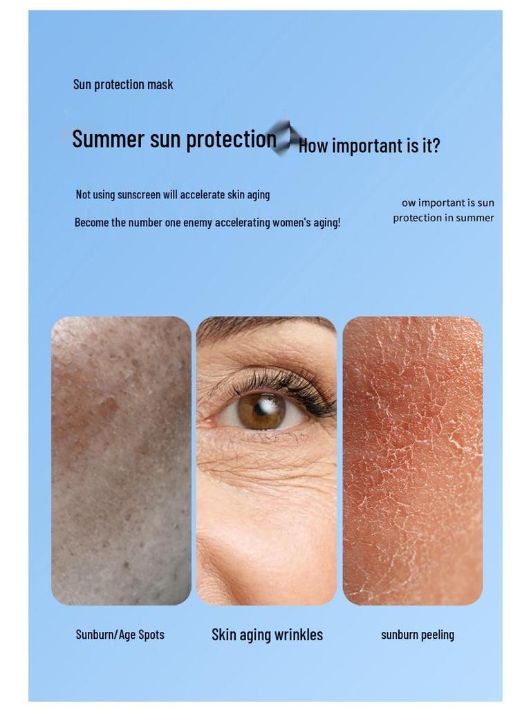 UV Protection Breathable Mask with Eye Corner Coverage - Spring/Summer Fashionable Solid Color