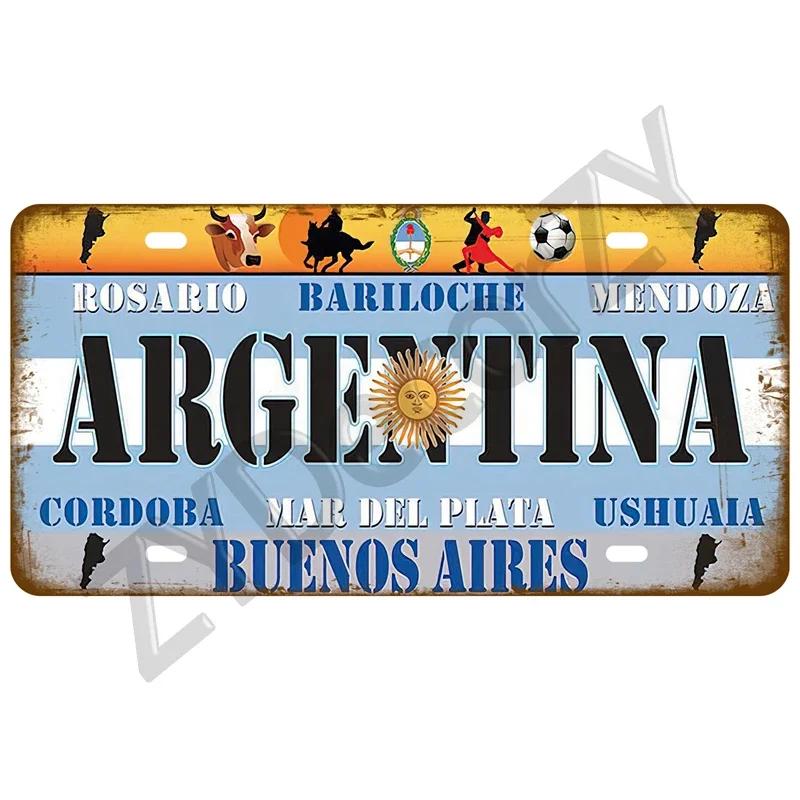 KLIOU Country Flag Tin Signs 15x30 Plaque France Spain Germany License Plate For Wall Home Restaurant Craft Bar Decor Metal Sign