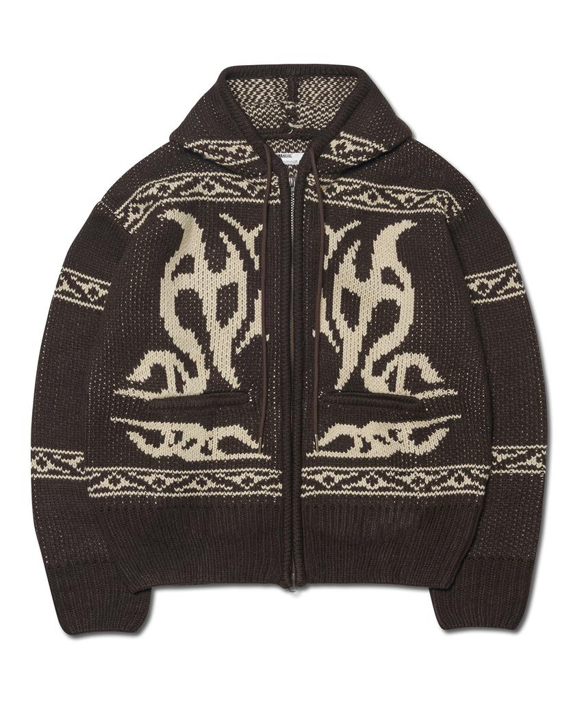 Nomaenyueol Cowichan Hooded Zip-Up - Brown