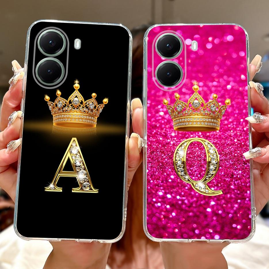 For Xiaomi Poco X7 Pro 5G Case Cute Crown Letters Cover Clear Silicone Soft TPU Phone Case For Xiaomi PocoX7 Pro Poco X7Pro Bags