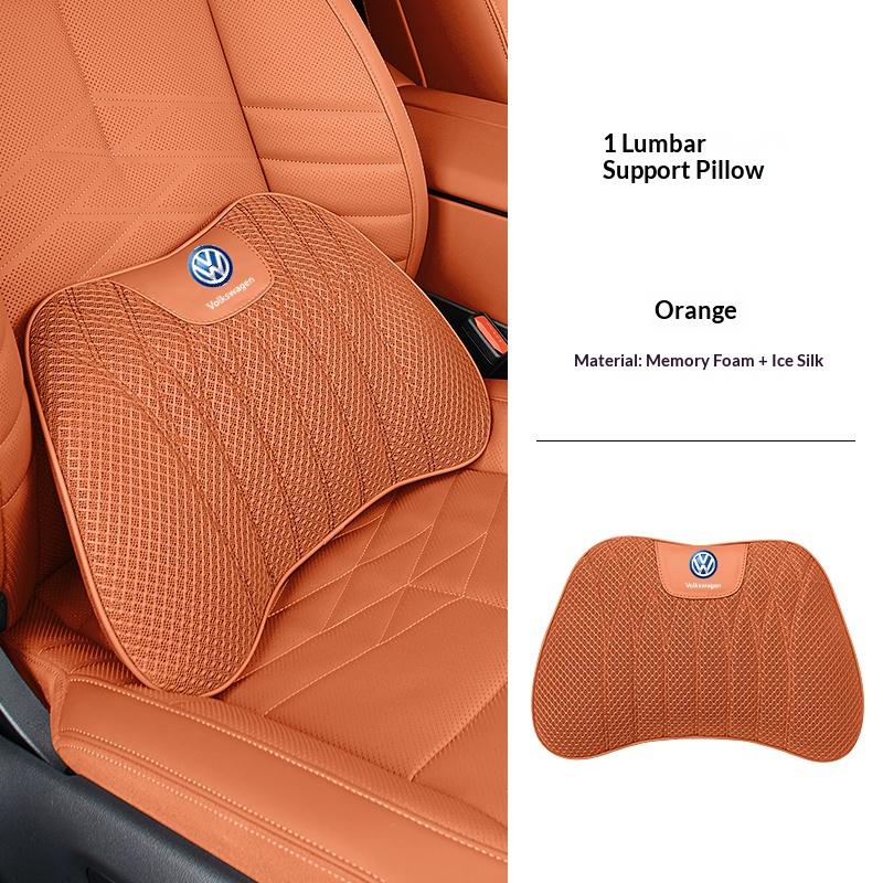 Volkswagen leather headrest ice silk breathable fabric for VW Golf 8 id3 T-roc Passat B8 GTI neck pillow cushion seat cushion