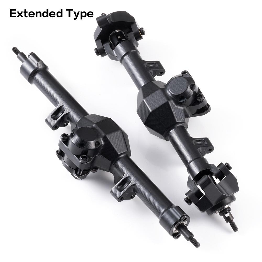 MIBIDAO Alu Alloy Extended / Stock Length Front Rear Axle for Axial SCX24 Deadbolt C10 Wrangler Gladiator Bronco 1/24 RC Car