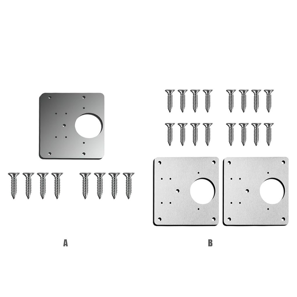 Stainless Steel Cabinet Wooden Door Hinge Repair Plate Shelves Mounting Template with Screw Assembly Household Bracket
