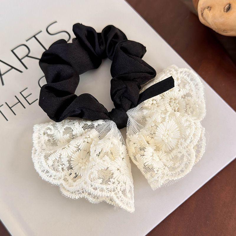 Lace Bow Korean Style Scrunchie: Cute & Fashionable Elastic Hair Tie