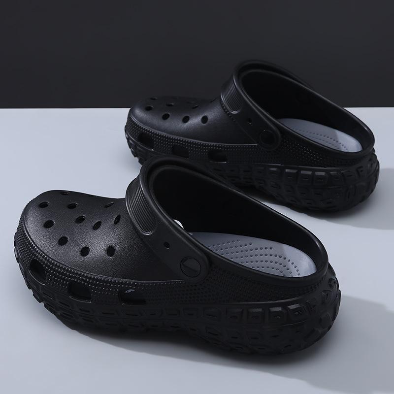 Men's hole shoes summer wear thick-soled heightening bag head drag EVA breathable versatile non-slip beach cool slippers men