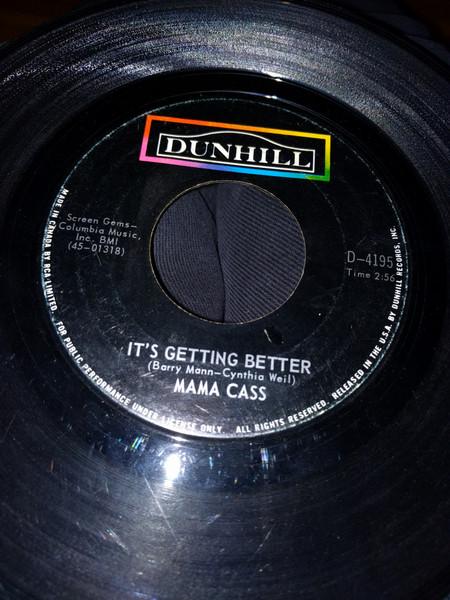 

7-дюймовая пластинка CASS ELLIOT Its Getting Better D4195 RCA Victor 1969 Канада КантриФолк Б/у