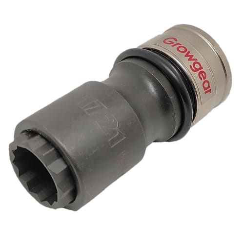 GROWGEAR Impact-Resistant, Pin-Free Impact Socket, Double, 17mm x 21mm, Double Socket 1721, Impact Wrench, 12.7mm, 4-minute, Eliminates the Hassle of