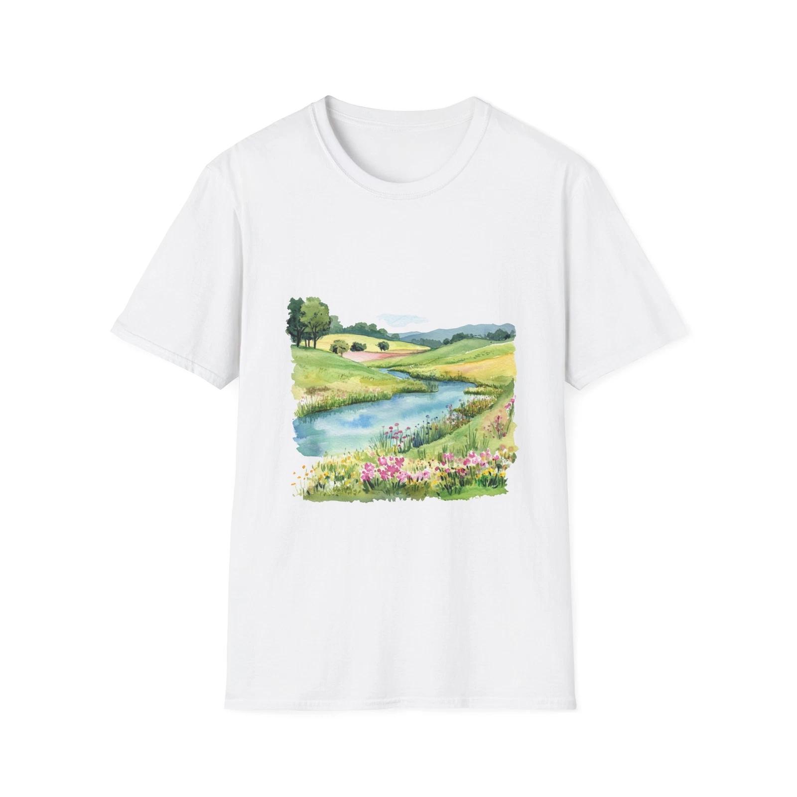 Scenic Landscape T-Shirt, Nature Lover Gift, Softstyle Tee, Casual Wear, Summer S