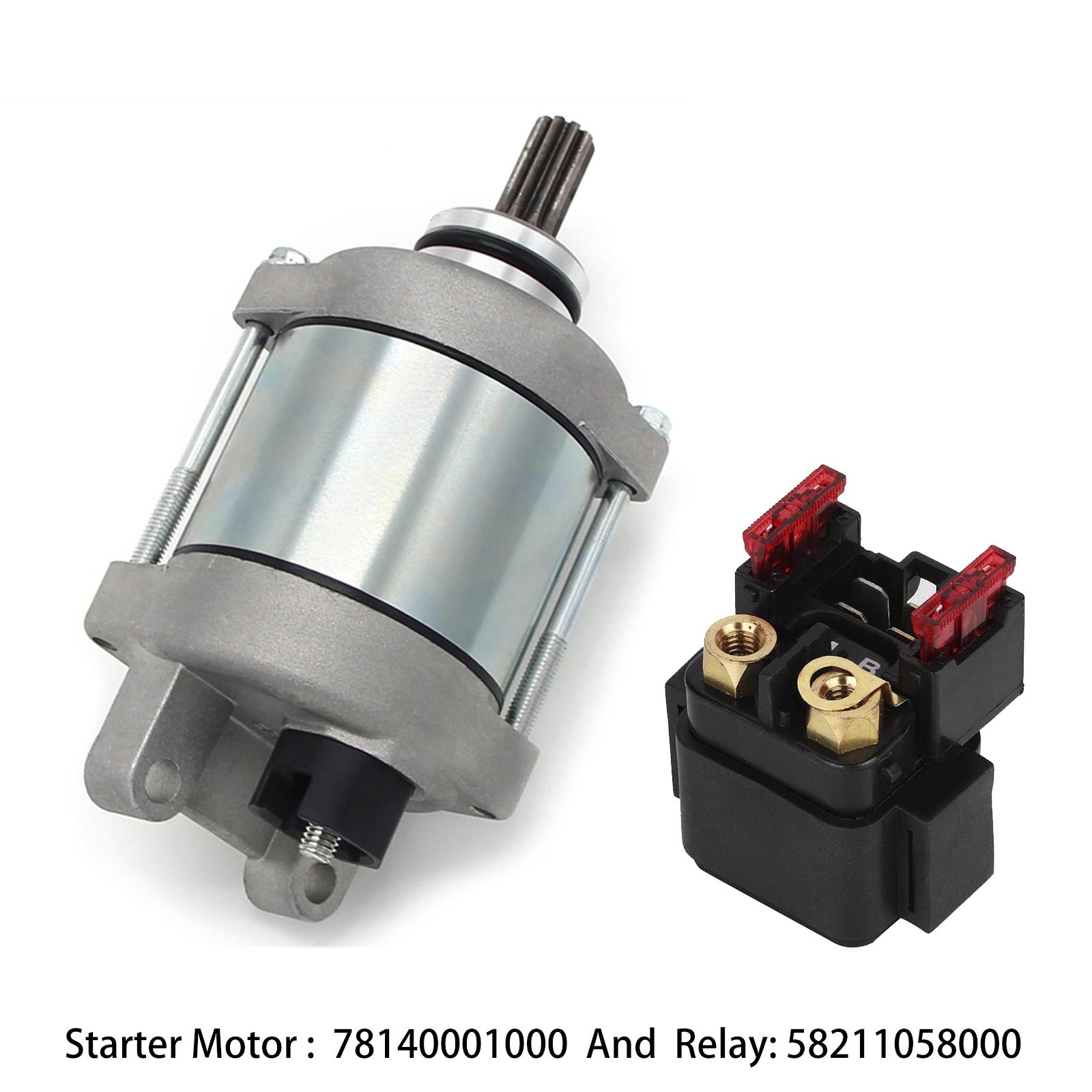 Starter Motor & Relay For KTM 450 500cc XC-W 2012-2016 450cc SX-F XC-F 2013-2015 EXC SIX DAYS OEM: 78140001000 58211058000 2PCS Set
