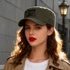 Cappellino da baseball alla moda verde militare ricamato per la primavera e l'estate per uomo e donna, con visiera piatta