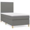 3142146 vidaXL Divan Bed with Mattress Dark Grey 90x200 Cm Fabric