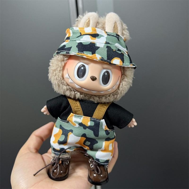 

Мини плюшевая милая одежда для куклы, подходящая для 17 см Labubu Комплект комбинезона Исключая куклу