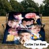Custom Name Star Collage K-pop Blanket  Ideal Bedding Blanket Perfect for Travel, Camping, Living Rooms, Offices, Sofas, Fan Christmas gift
