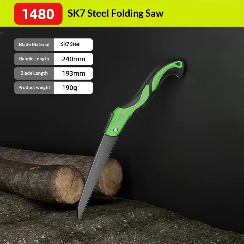 Folding Hand Saw SK7 Steel, Portable Outdoor Garden Pruning Saw Multifunctional Wood Cutter for Tree Trimming Gardening