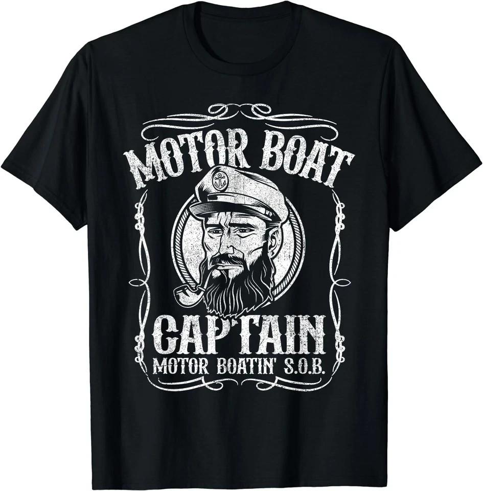 New Limited Motor Boat Captain Funny Boating Motorboating Lake T-Shirt XXL