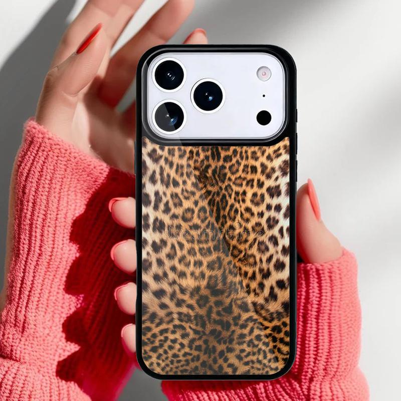 Leopard Skin Phone Case for iPhone 17 16 15 14 13 Pro Max Back Cover for 12 11 Pro Coque